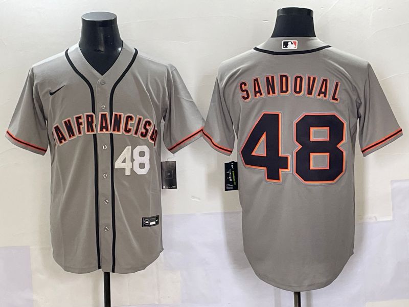 Men 2025 San Francisco Giants 48 Sandoval Grey Game Nike MLB Jersey style 5